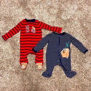 Carter’s footie bodysuits, Newborn